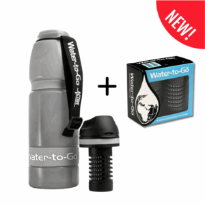 Bundle: Neue Active 100 - Trinkflasche 1.0 Liter mit integriertem Filter in Cloud-silver + Doppelpack Filter