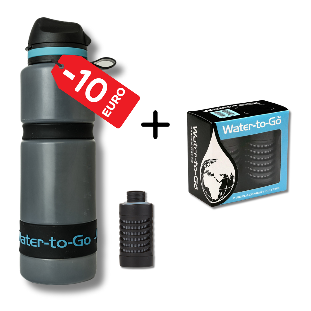 Paquete: Botella Active de 0,75 litros + paquete doble de filtros